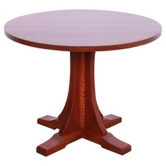 Table centrale ou table de salle à manger en chêne Arts & Crafts Stickley Mission, revernie