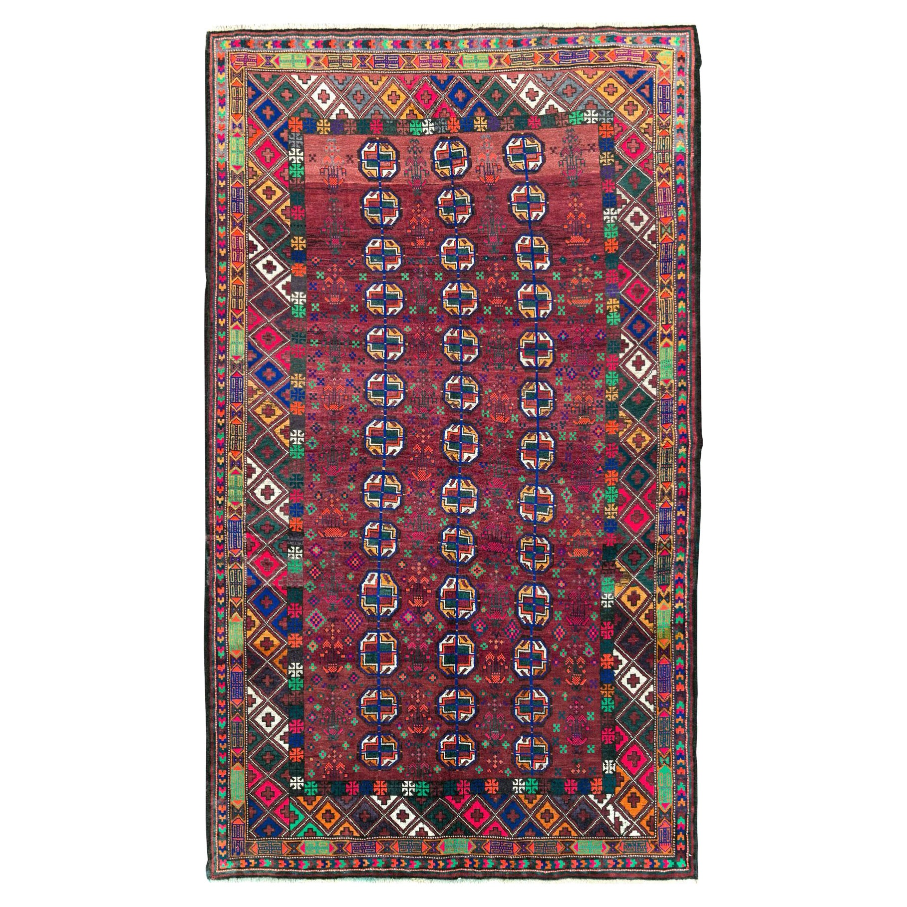 Mid-20th Century Handmade Persian Baluch Accent Rug For Sale