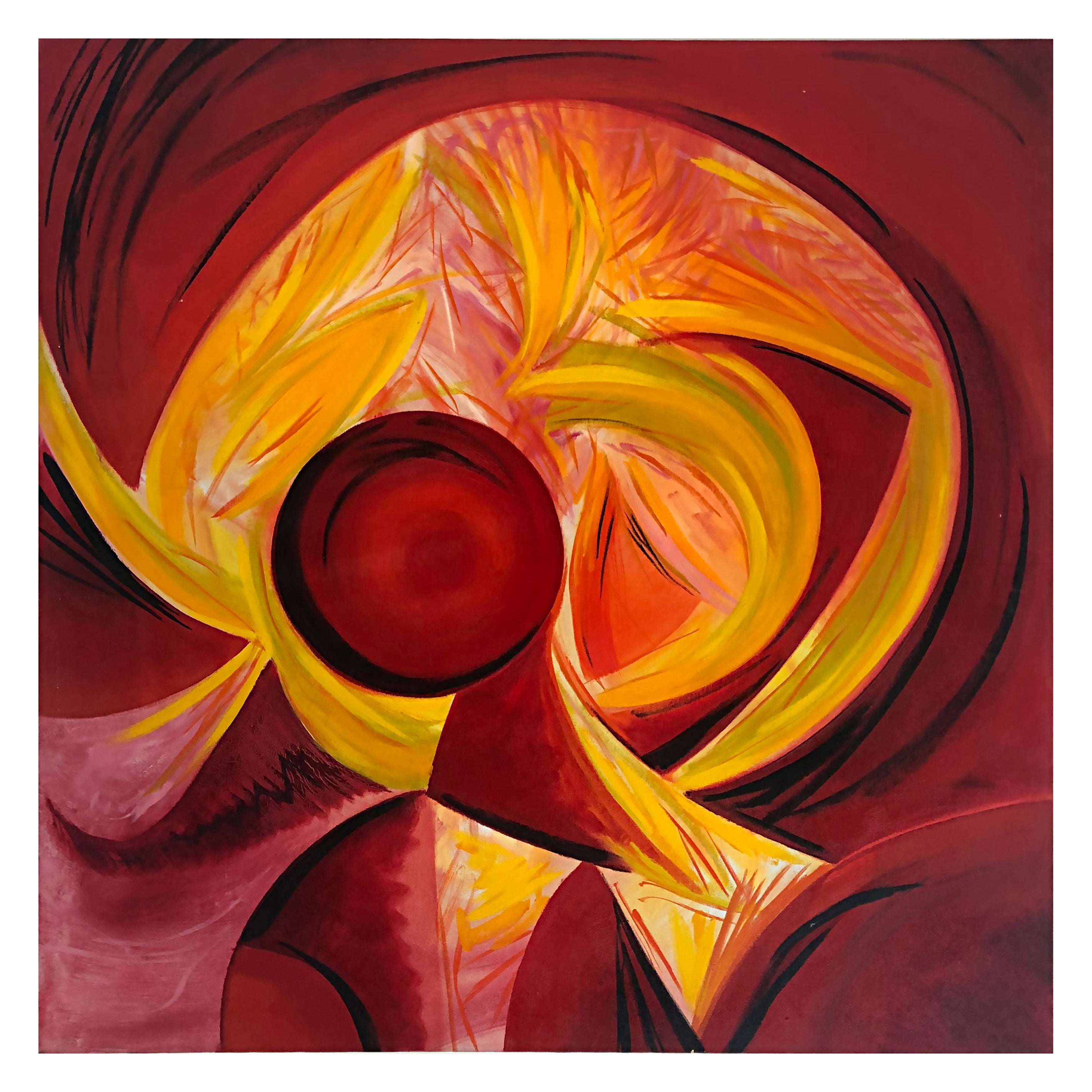 Peinture à l'huile abstraite « Dante's Inferno » de Barbara Beretich en vente