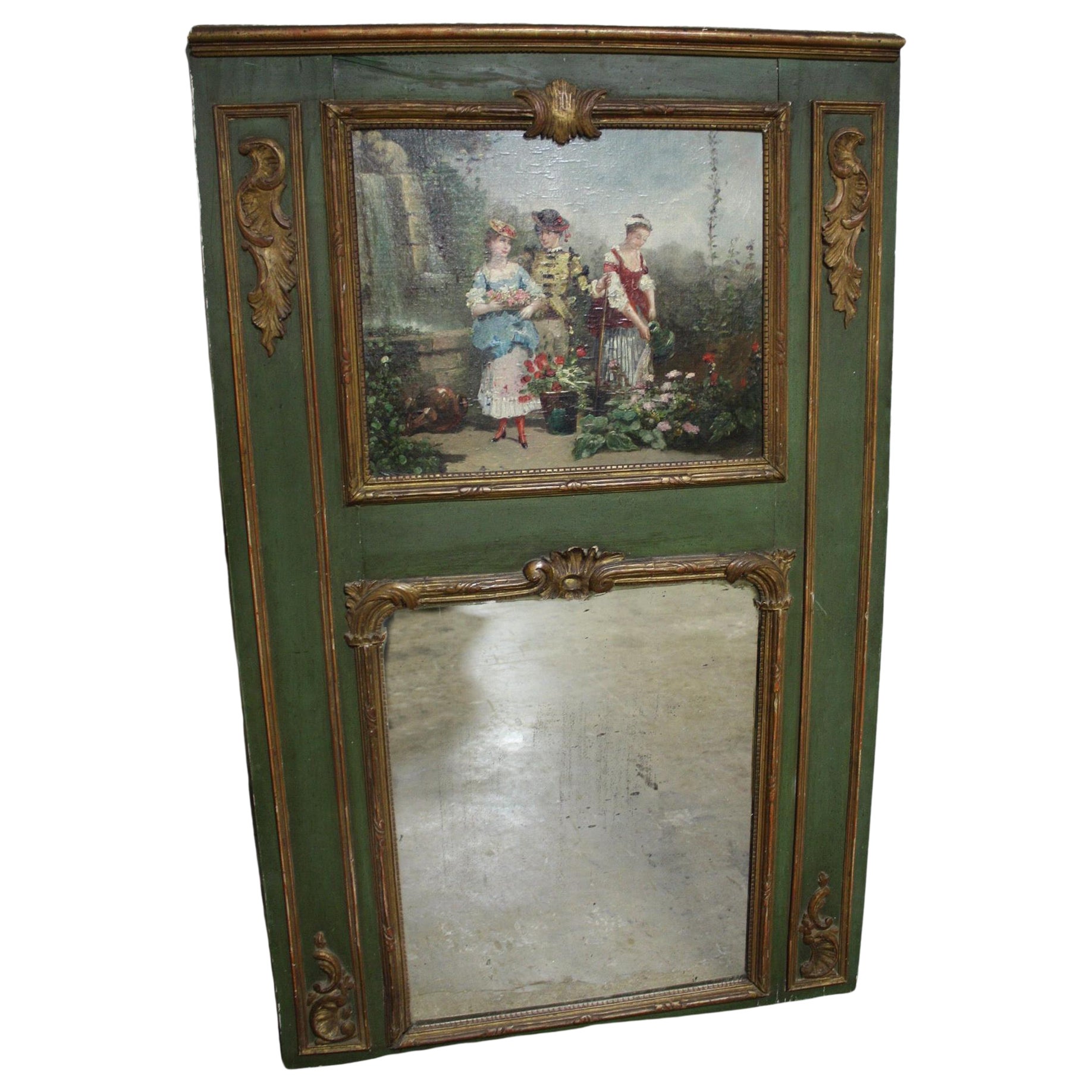 Miroir Trumeau d'époque Louis XV du début du XVIIIe siècle