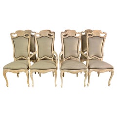Set of Eight Italian Carved Dining Chairs C.1940’s