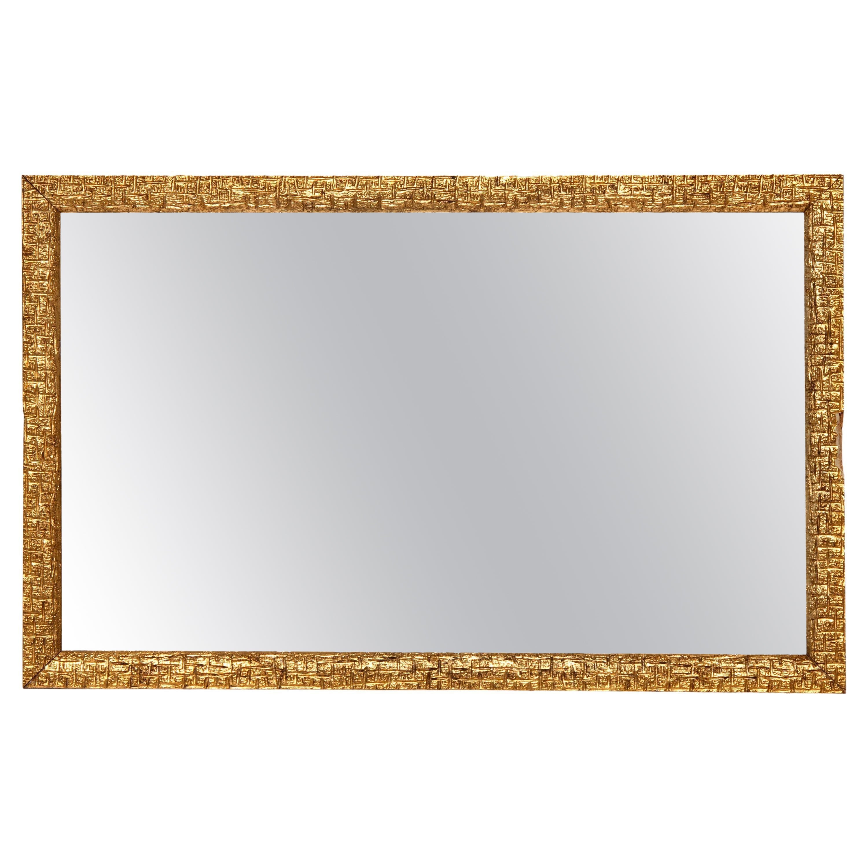 Gold Rectangular Mirror For Sale