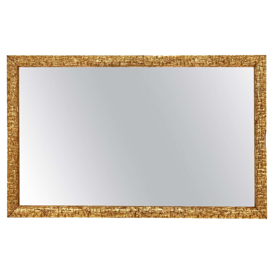 Rectangular Gold Gilded Mirror at 1stDibs