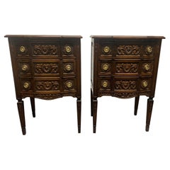 Pair of Walnut Antique Belgium Chests