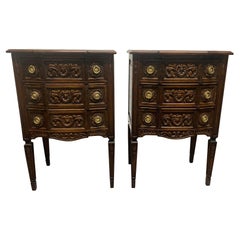 Pair of Walnut Antique Belgium Chests