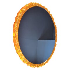 Rarissimo specchio retroilluminato di grandi dimensioni del Medioevo Hillebrand, anni '70