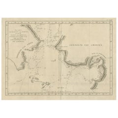 Carte originale gravée en cuivre du fleuve Bering par le capitaine Cook, 1803