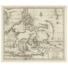 Mapa antiguo de Filipinas y parte de Indonesia "Islas de las Especias", 1744