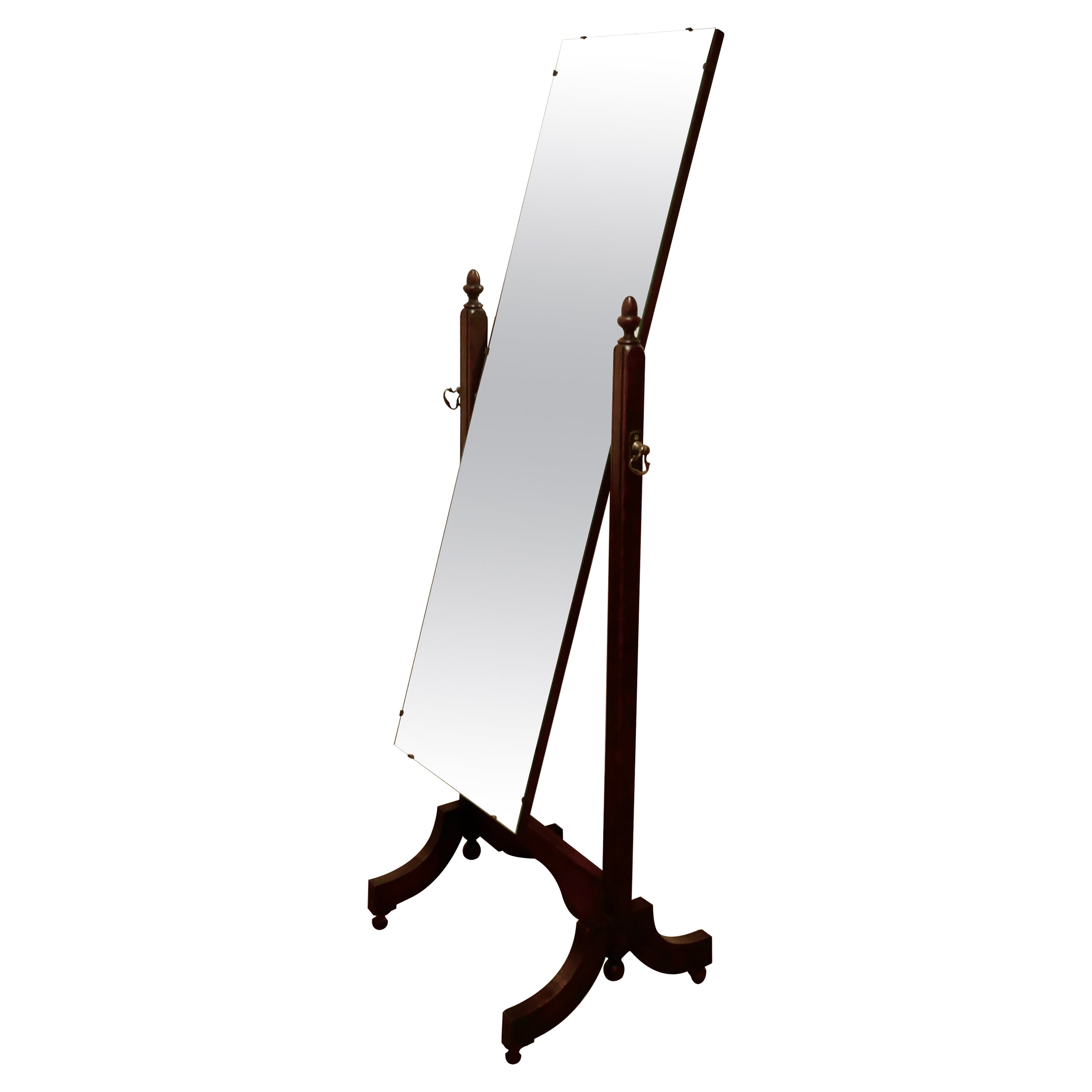 Art Deco Oak Cheval Mirror For Sale at 1stDibs