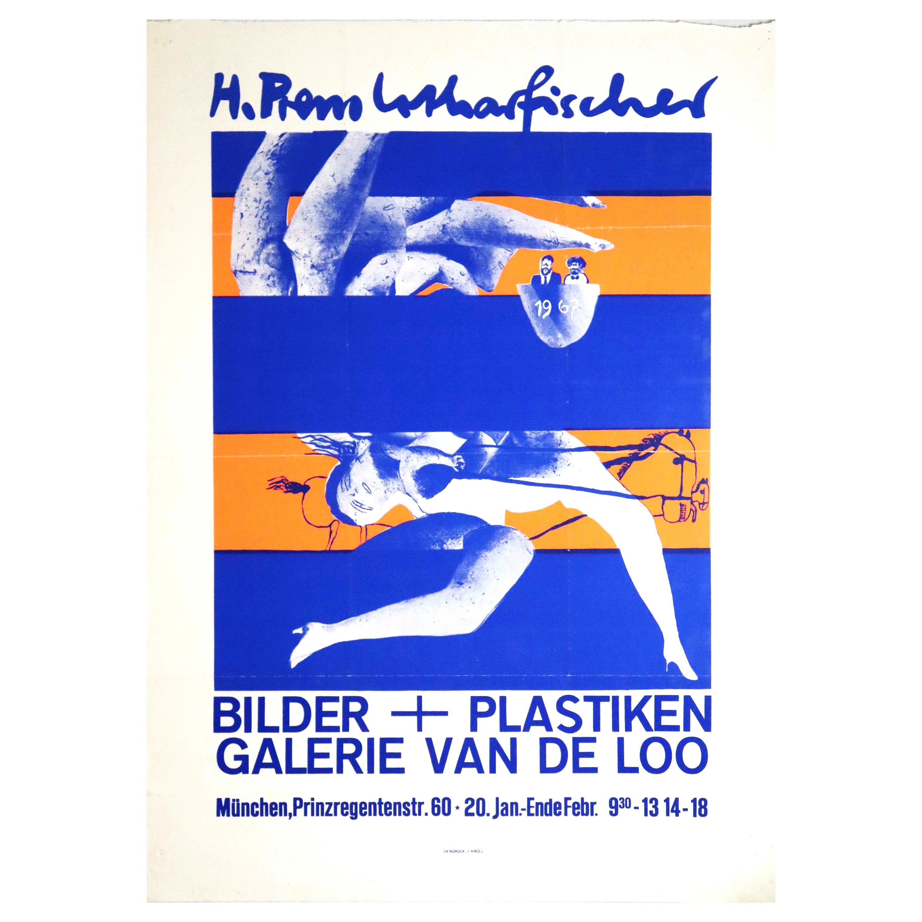 Póster Original Vintage Bilder + Plastiken Exposición de Arte Cuadros + Esculturas
