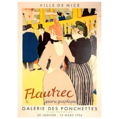 Original Vintage Poster Toulouse Lautrec Exhibition Nice Moulin Rouge La Goulue