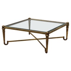 1960's Scrolled Base Brass Italian Coffee Table