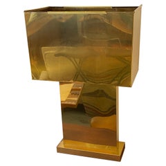 Curtis Jere Brass Box Table Lamp