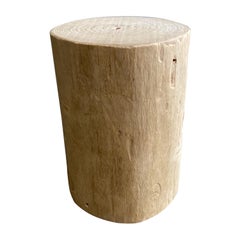Natural Cypress Wood Stump Side Table