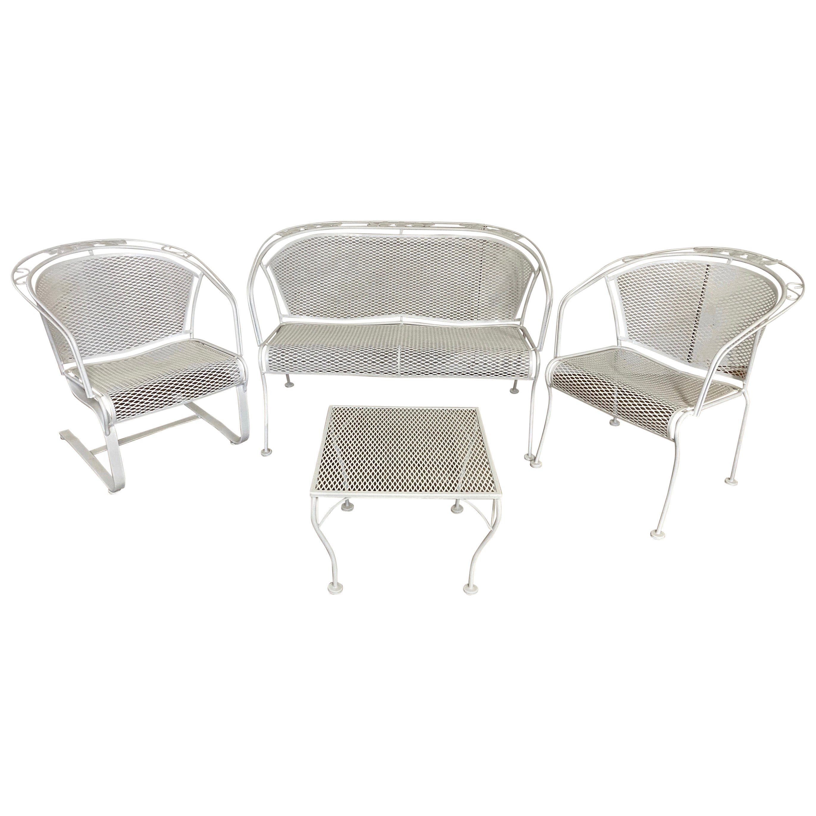 4 Pc. Iron Mesh Patio Set For Sale