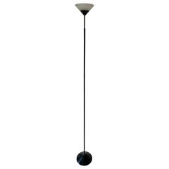Vintage Conical Glass and Black Metal Floor Lamp by Tronconi, 1970s, Italy