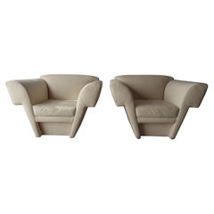 Pair of Angular Post Modern Lounge Chairs