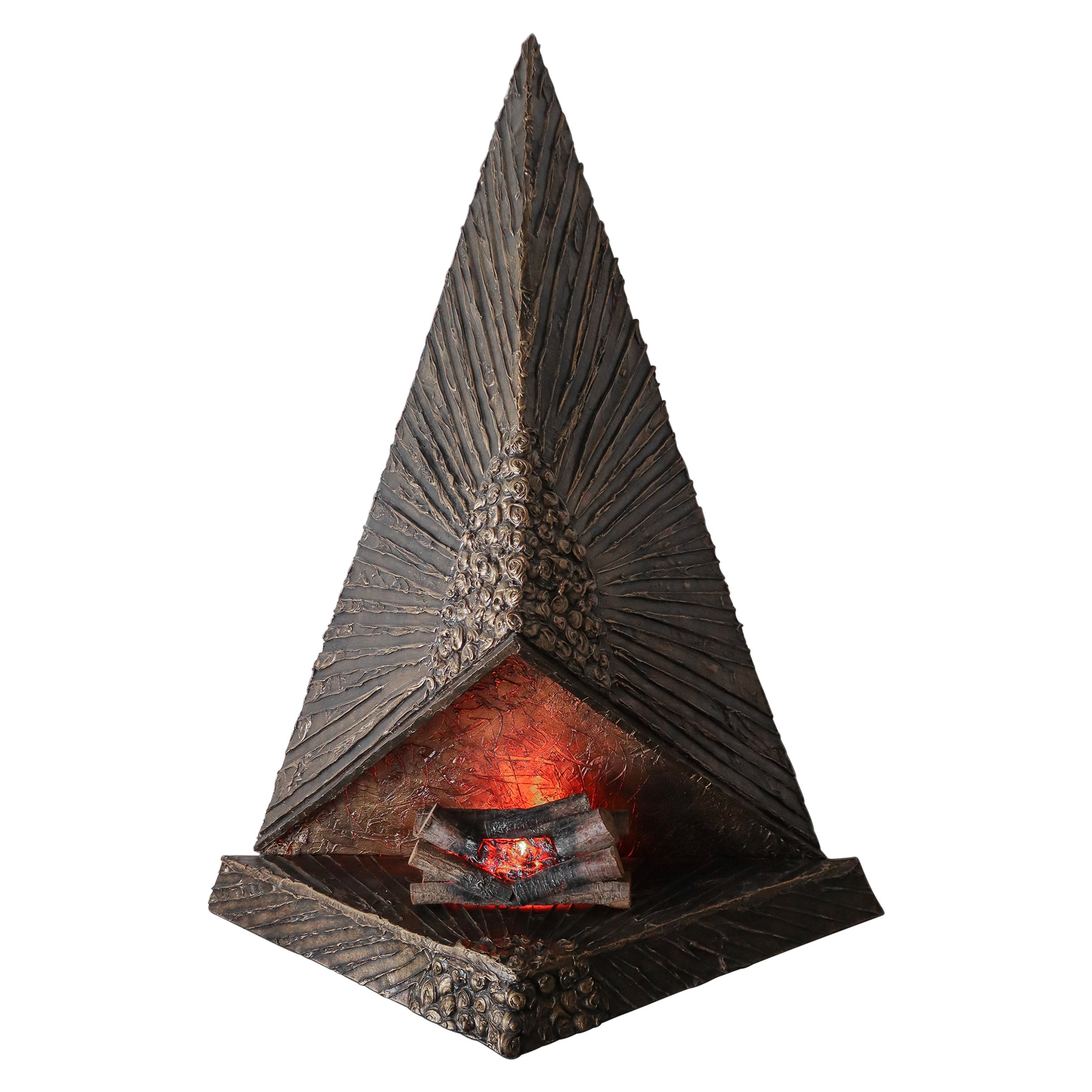 Freestanding MidCentury Ceramic Fireplace, Aztec at 1stDibs