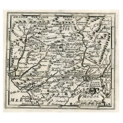 Antique Map of Northern India and Pakistan 'Mogol', Showing Kabul, Delhi Etc., 1758
