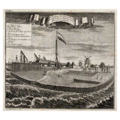 Antique View of the Island Onrust Near Batavia 'Jakarta', Indonesia, 1739
