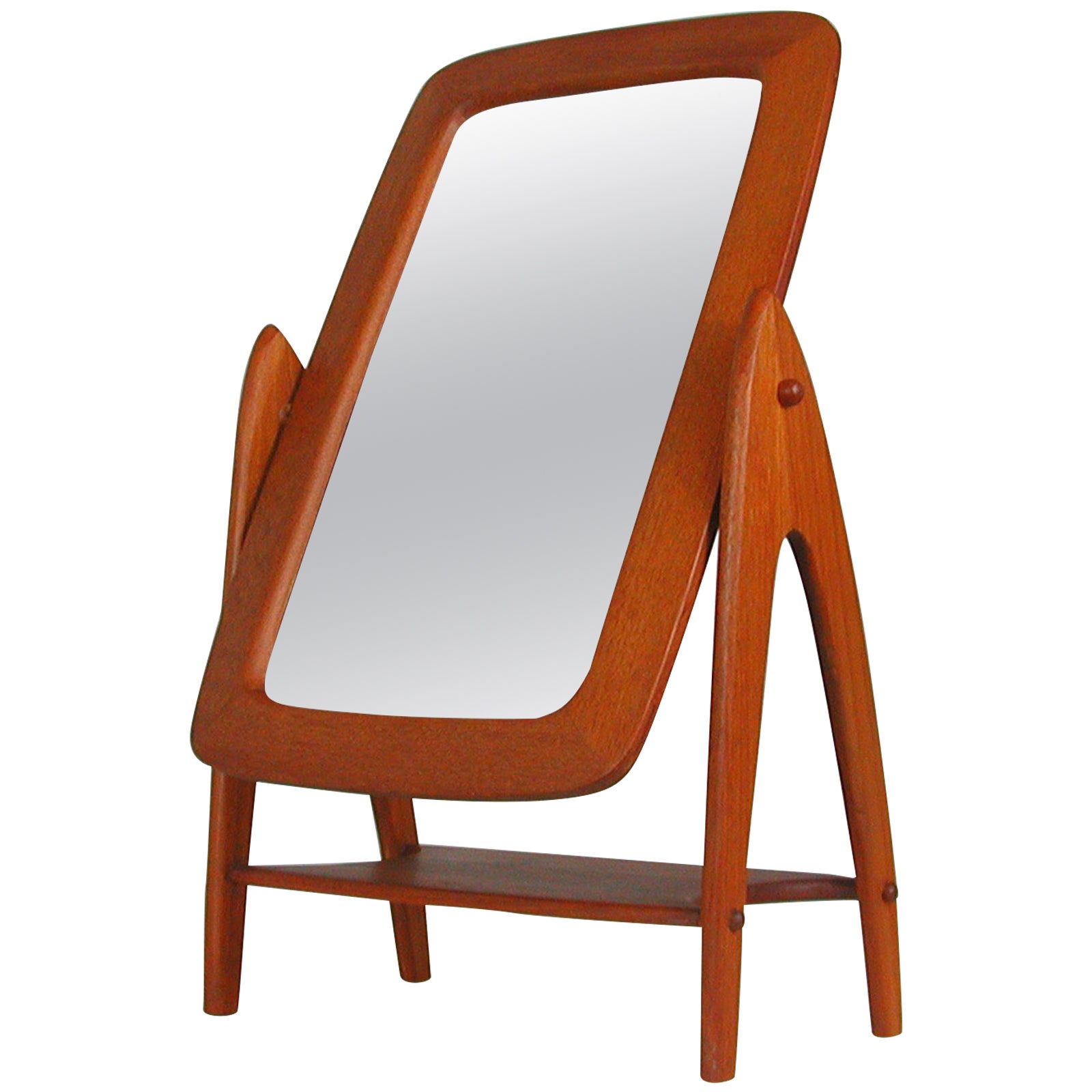 Mid-Century Adjustable Teak Table Vanity Mirror, Sweden, 1960s For Sale