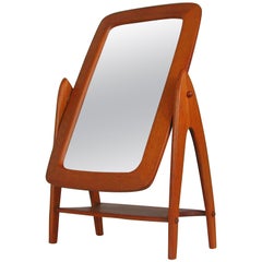 Mid-Century Adjustable Teak Table Vanity Mirror, Sweden, 1960s