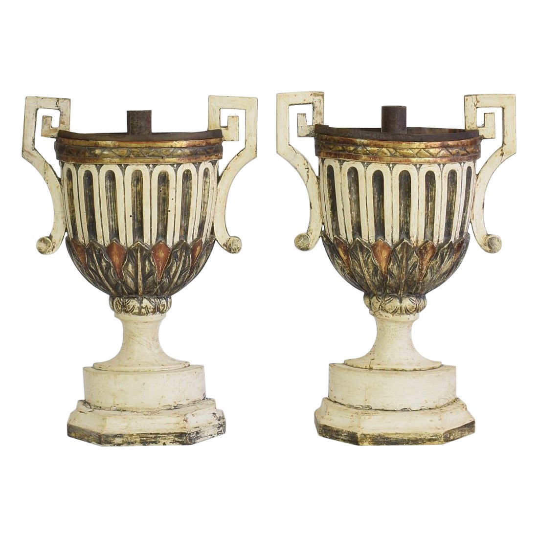 Pair of 18th Century Italian Neoclassical Altar Candleholders For Sale