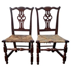 Matched Pair of Chippendale Cherry Side Chairs, Massachusetts, Mid 18th Century