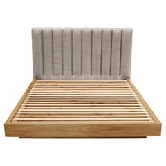 Channel Tufted Linen Capitan Bed by Lawson-Fenning, Queen