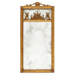 Regency Style Eglomisé and Giltwood Rectangular Pier Mirror