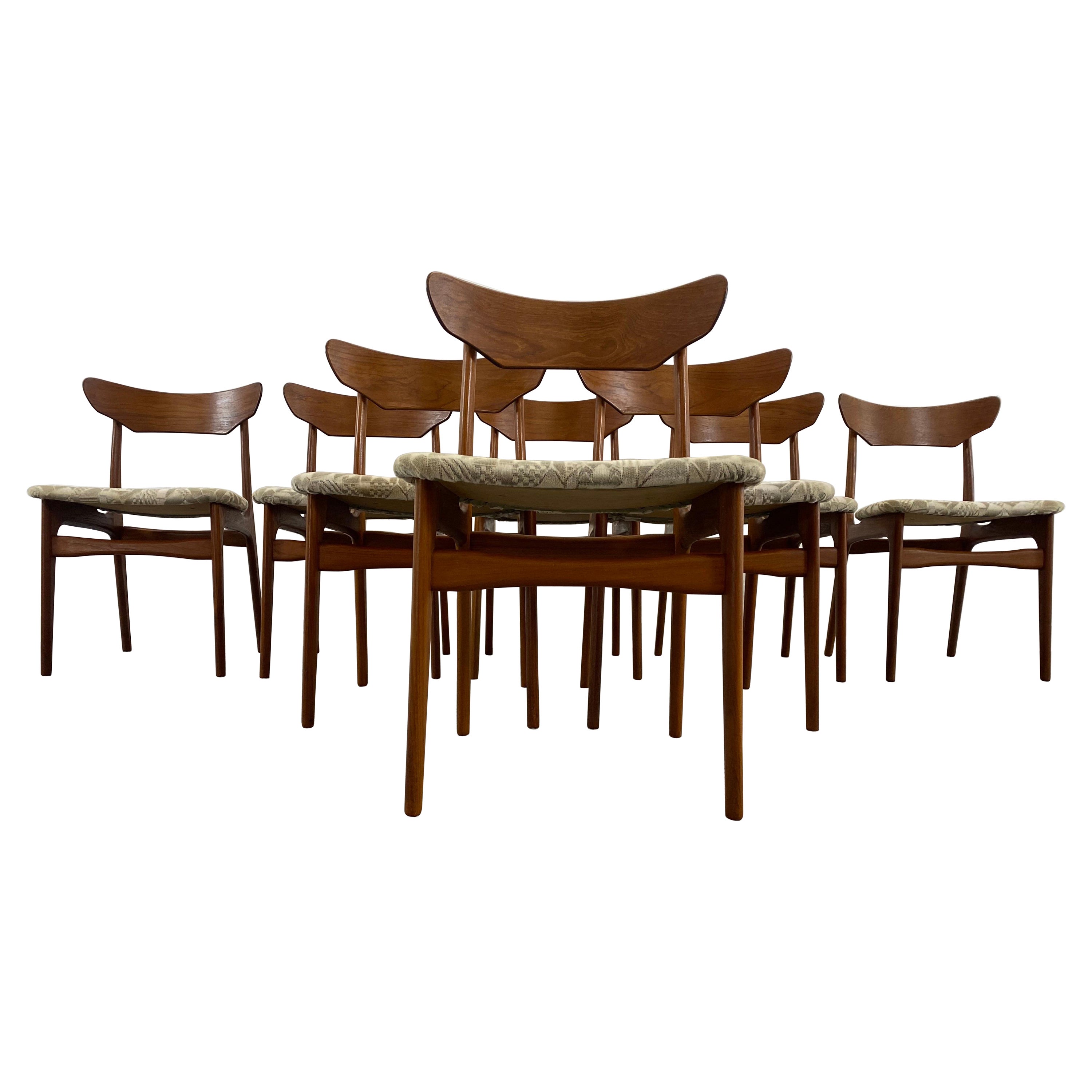 Set of 8 Midcentury Teak Dining Chairs from Schionning & Elgaard, Denmark, 1960s