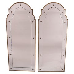 Pair Oversized Italian Venetian Style Wall Mirrors, 20th C
