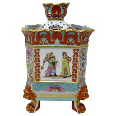 Antique English Davenport China Porcelain Bulb Bough Pot Centerpiece Chinoiserie
