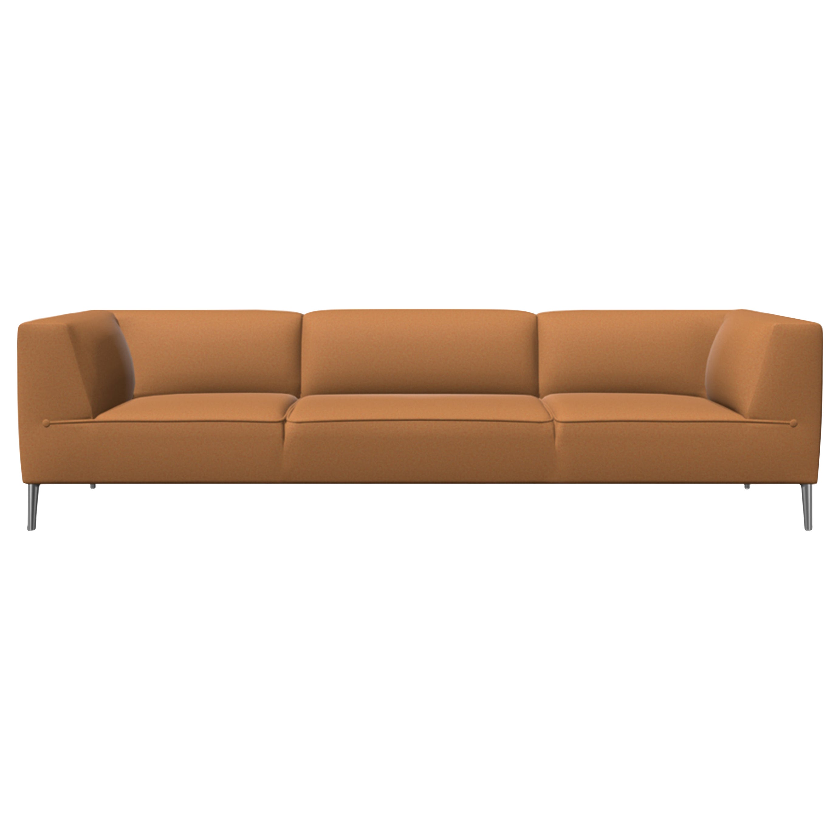Moooi Triple Seat Sofa So Good in Divina 3 Upholstery & Polished Aluminum Feet