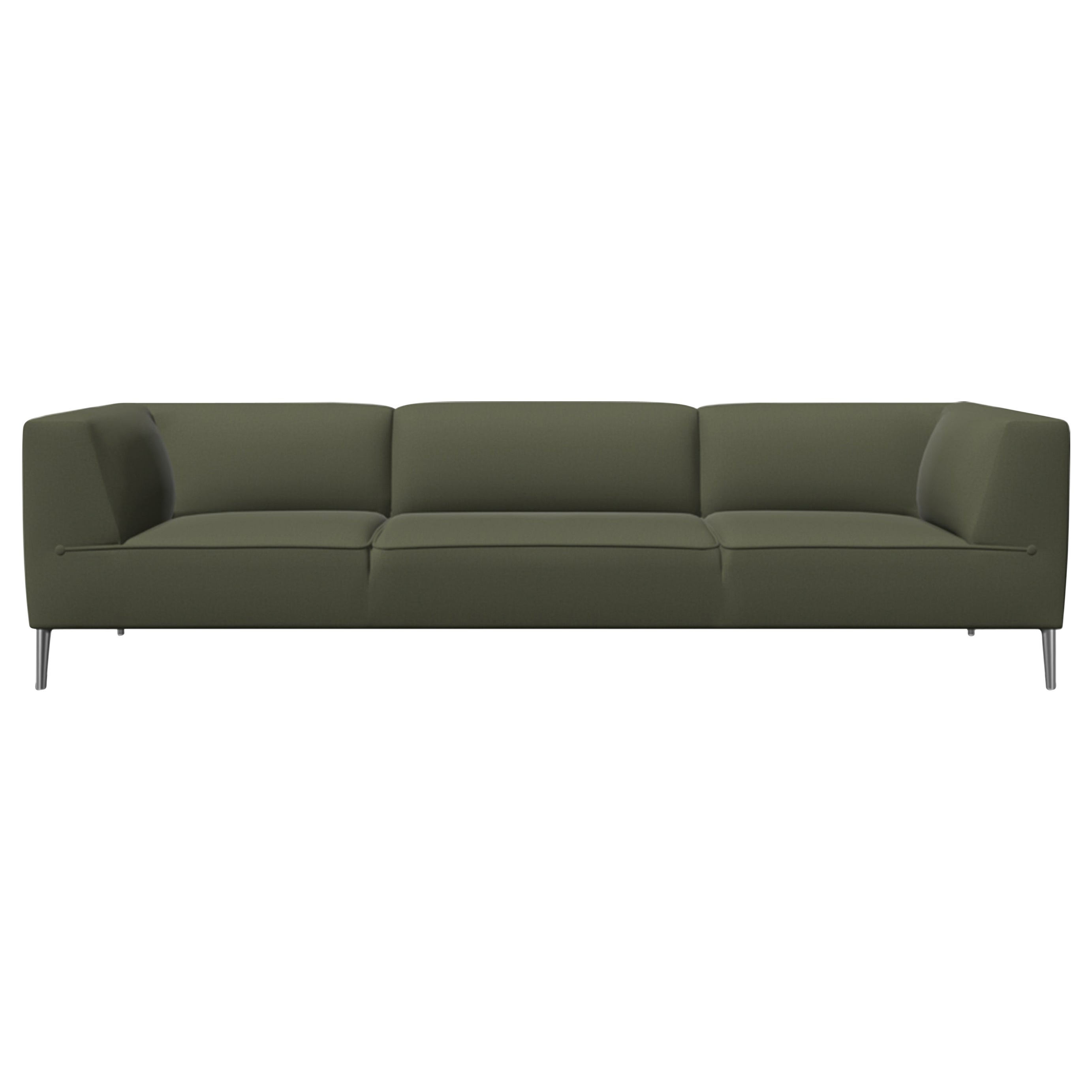 Moooi Triple Seat Sofa So Good in Alge Upholstery with Polished Aluminum Feet For Sale