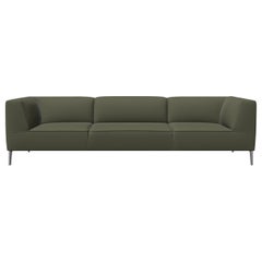 Moooi Triple Seat Sofa So Good in Alge Upholstery with Polished Aluminum Feet