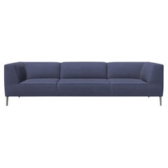 Moooi Triple Seat Sofa So Good in Canvas 2 Upholstery & Polished Aluminum Feet