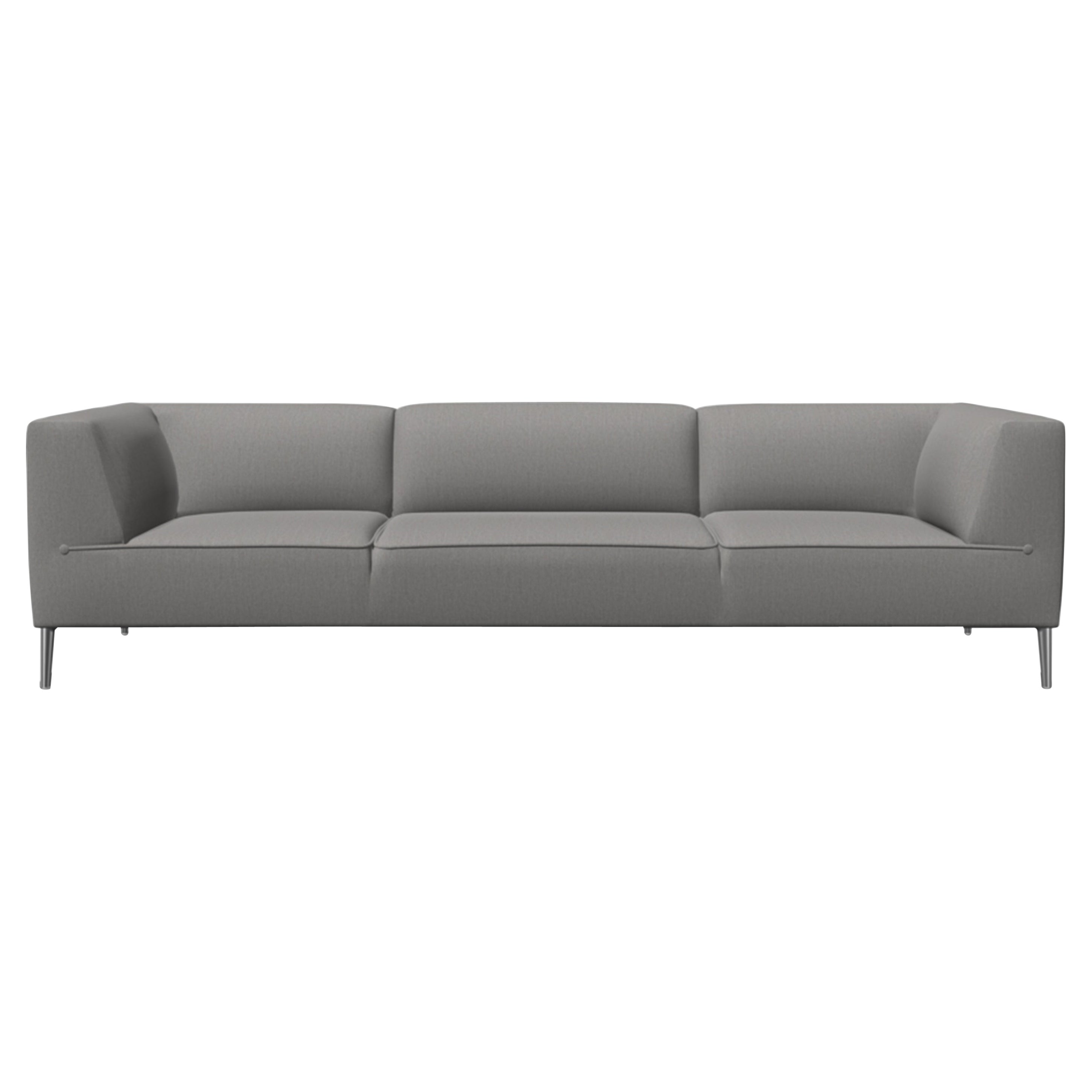 Moooi Triple Seat Sofa So Good in Justo Lyse Upholstery & Polished Aluminum Feet For Sale