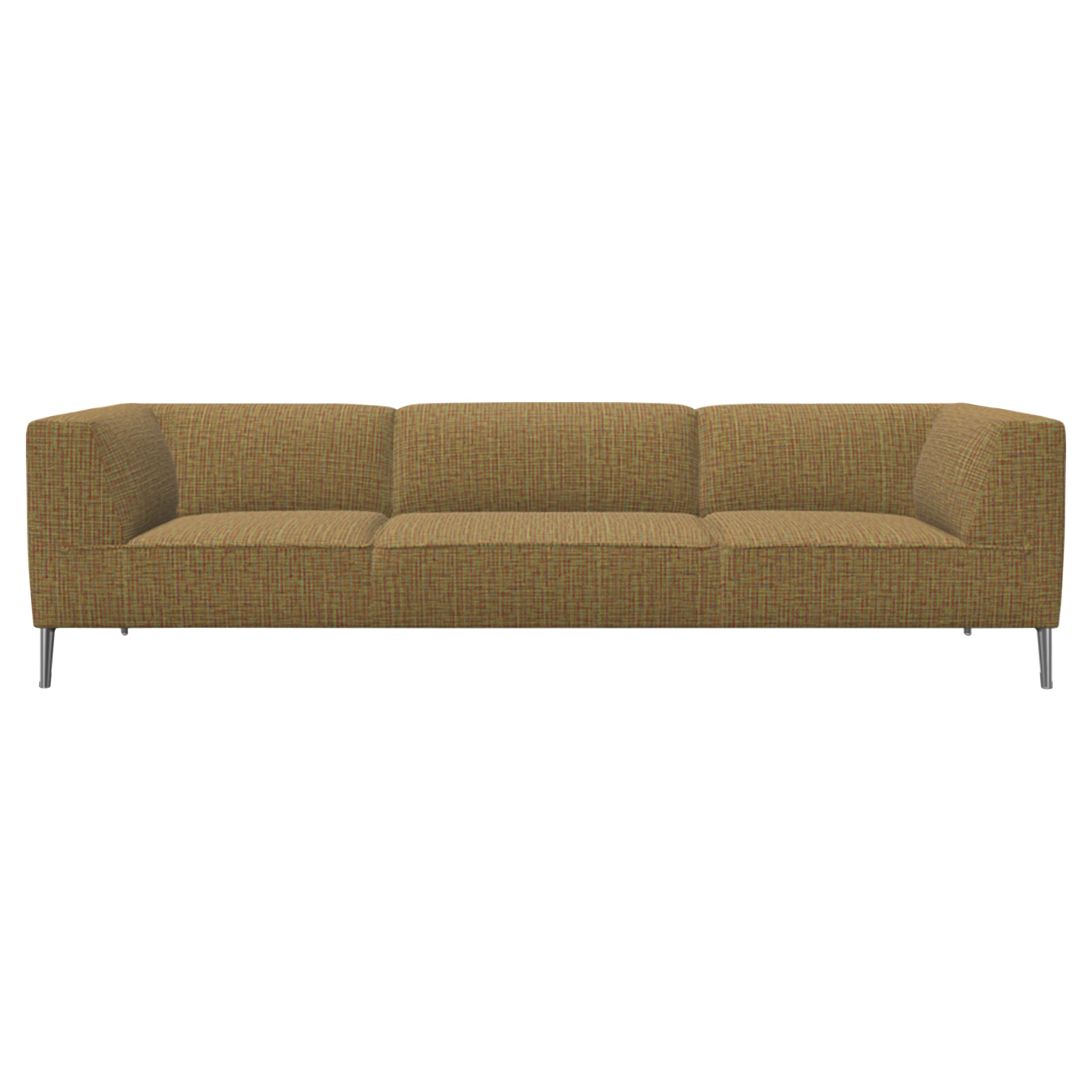 Moooi Dreisitziges Sofa So Good in Regenbogen-Polsterung mit polierten Aluminiumfüßen
