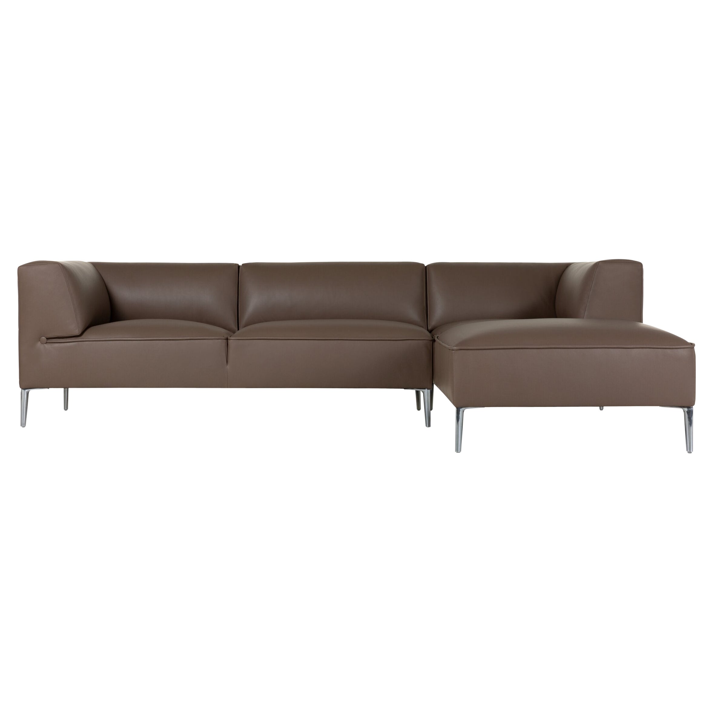 Moooi Sectional Sofa So Good in Shade Raw Umber Foam with Polished Aluminum Feet For Sale