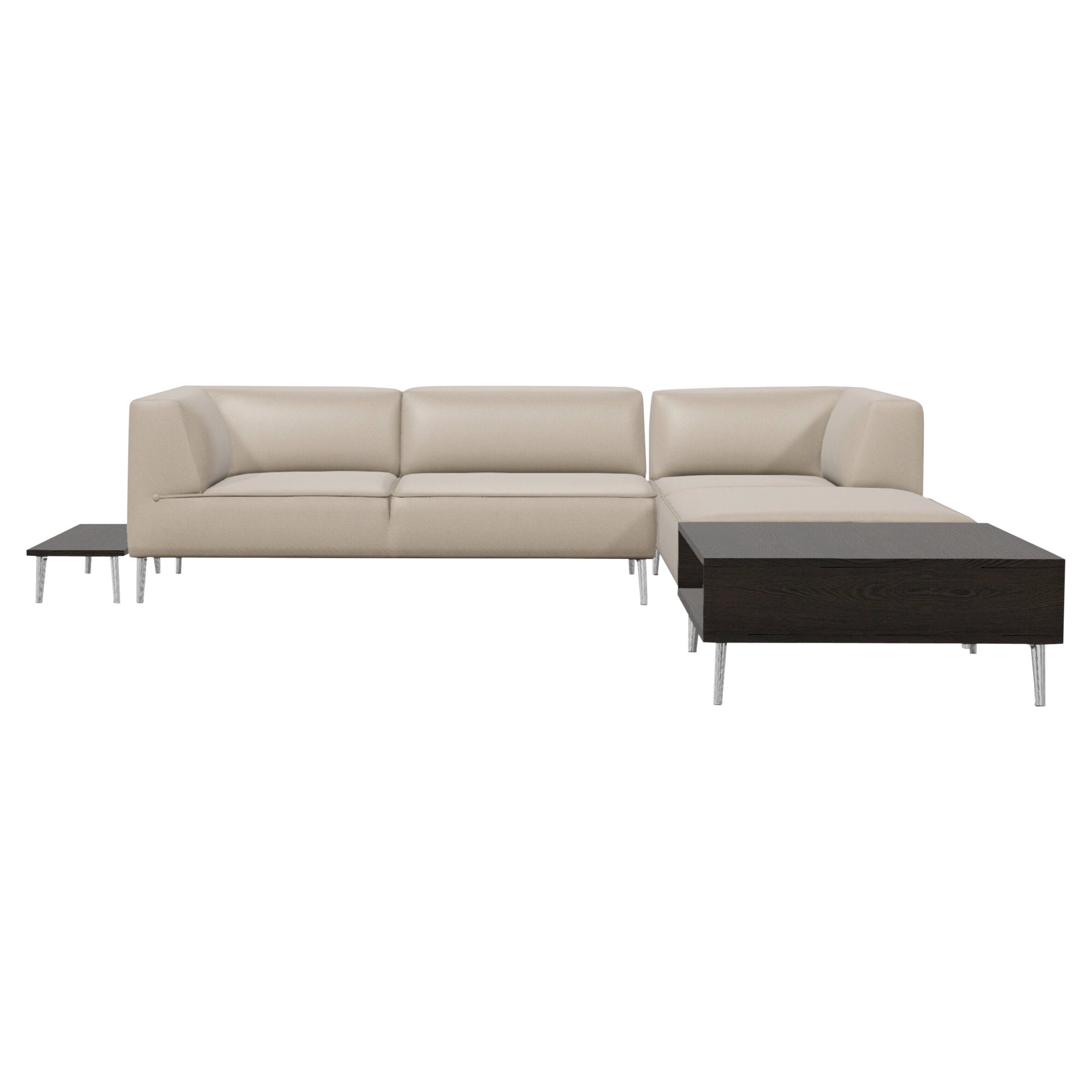 Moooi Sofa So Good Chaise Longue Right with Elements in Abbracci, Oyster Foam For Sale