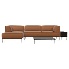 Moooi Sofa So Good Chaise Longue Left with Elements in Shade Ochre Upholstery