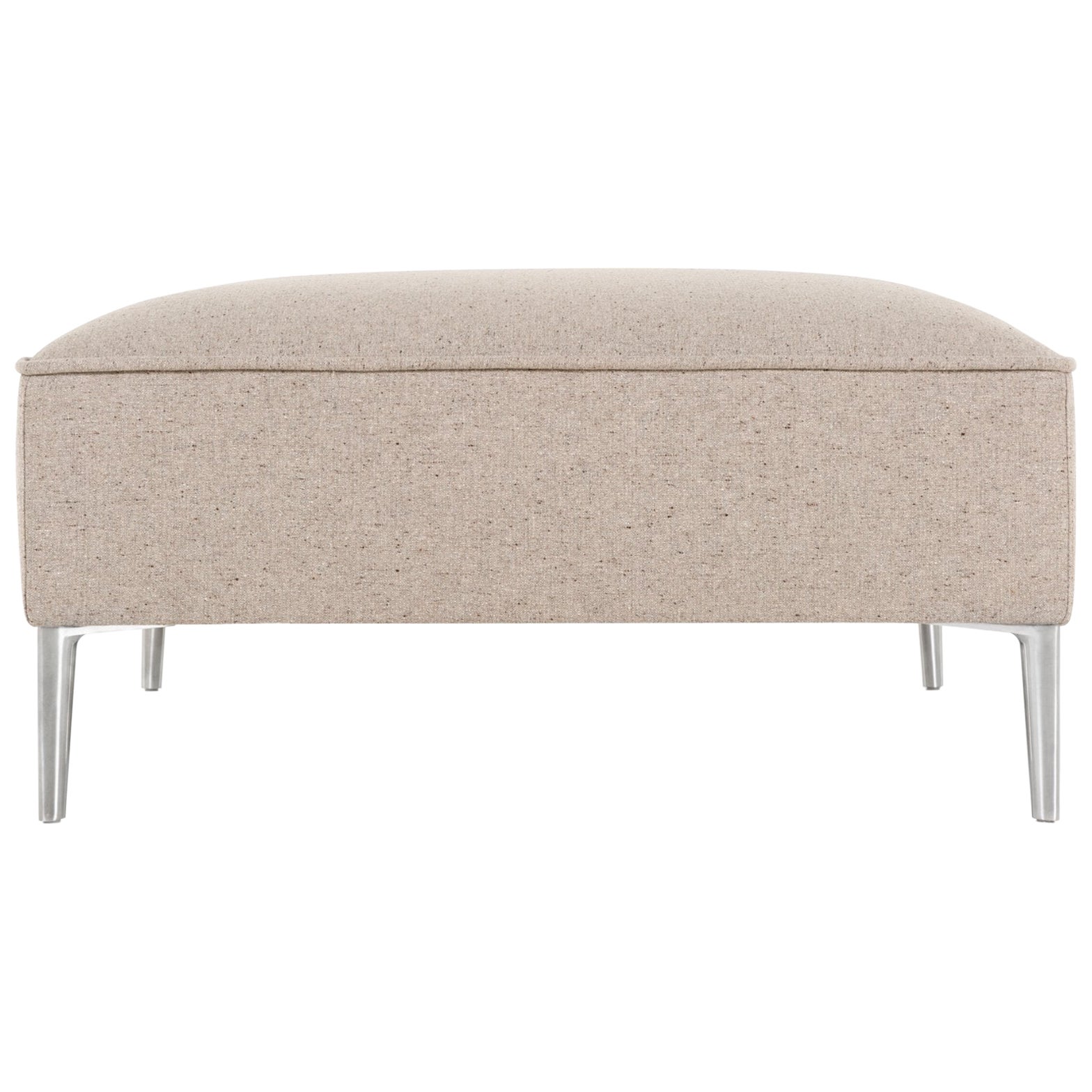 Moooi Sofa So Good Footstool in Solis Paper Upholstery & Polished Aluminum Feet