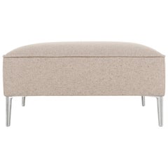 Moooi Sofa So Good Footstool in Solis Paper Upholstery & Polished Aluminum Feet
