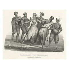 Musicians and Bajadere Dancers from Pondicherry, India, ca.1845