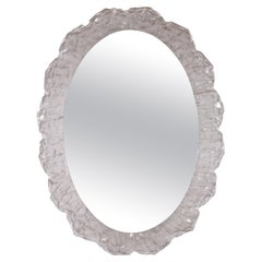 Oval Bathroom Wall Mirror with Lighting and Plexiglass Edge from Hillebrand