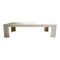 1970, Vintage Rectangular Coffee Table in White Wood by Tobia Scarpa for Cassina