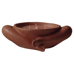 Meditative Pose Sculptural Candle Bowl in Tobacco