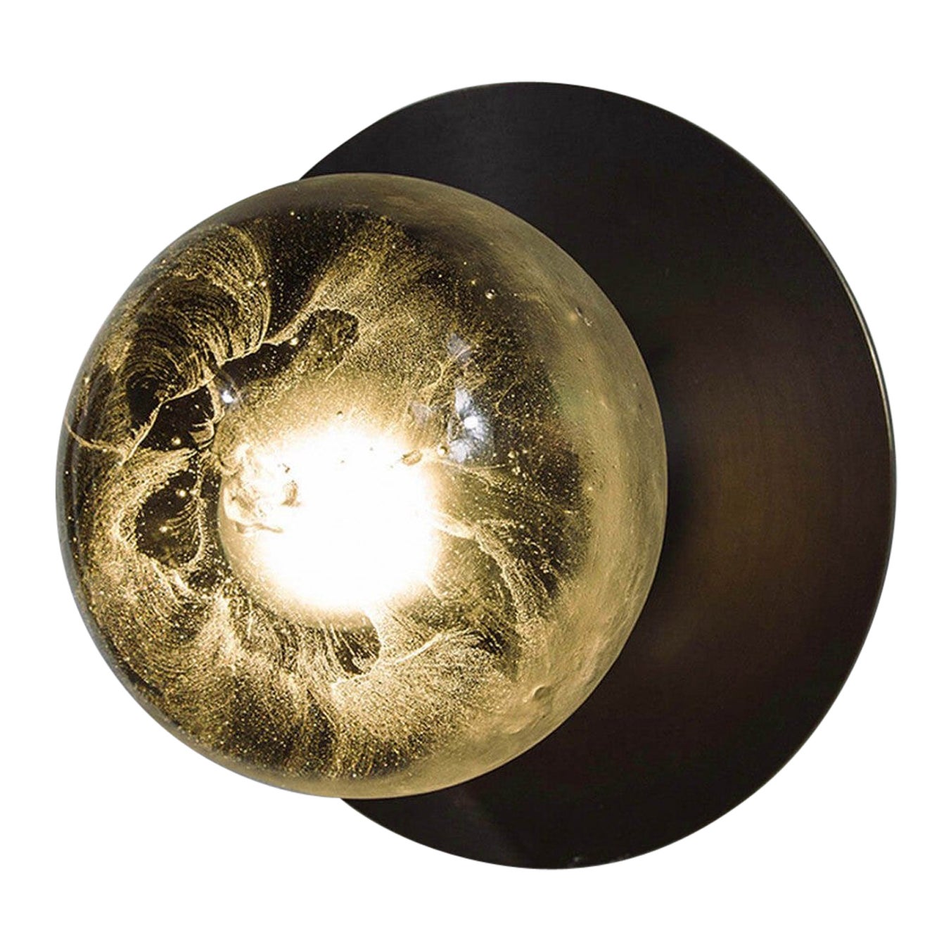Alabaster and Patinated Brass Wall Sconce, Callisto by Garnier&Linker