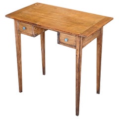 Small Desk Table in Solid Walnut, with Drawers, Late 1800s